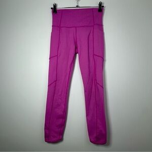 Athleta Women’s Striped Pink Chaturanga To Town Athletic Leggings Size XS